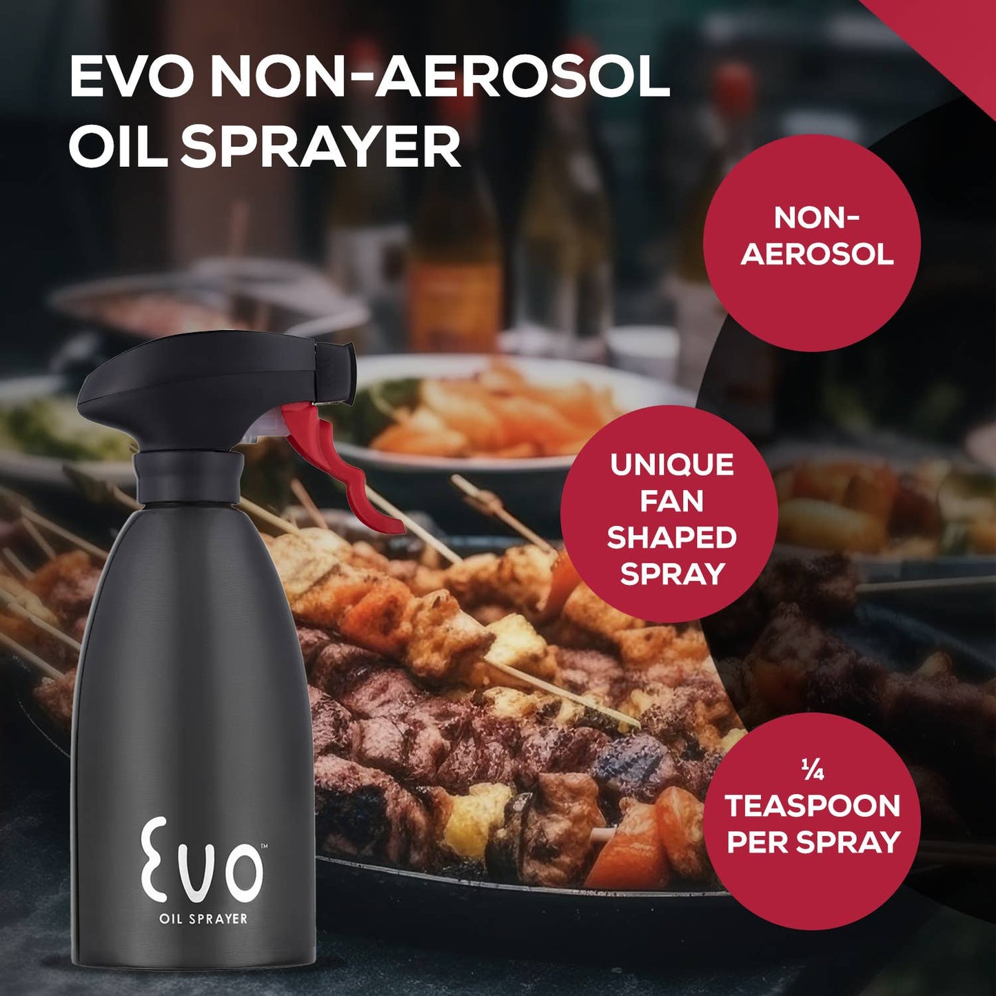 Red Evoo Stainless Steel Sprayer 16oz