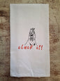 Cluck It (red lettering) - Tea Towel