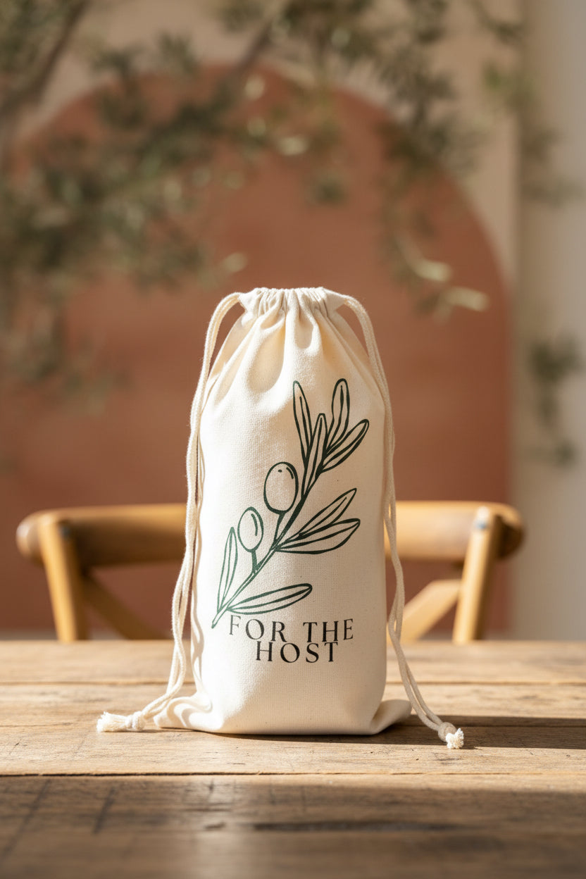 For The Host Premium Cotton Wine Bag