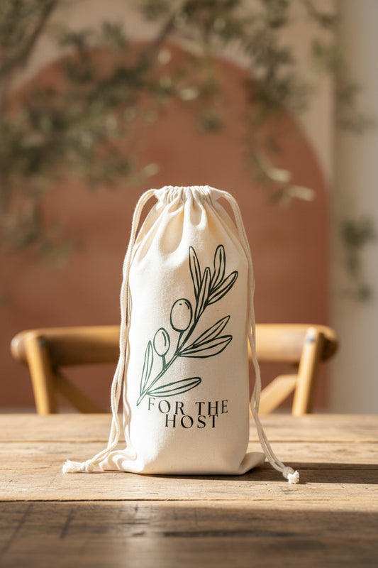 For The Host Premium Cotton Wine Bag