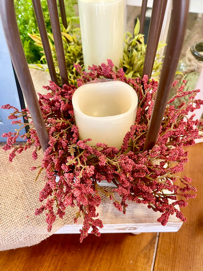 WHOLESALE Candle Ring Rust Astilbe 9 Inch