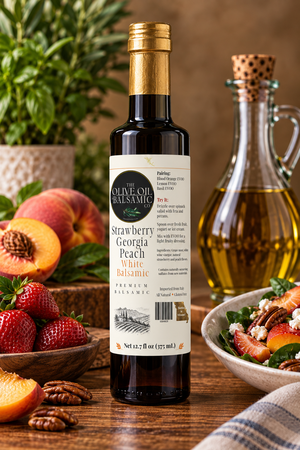 Strawberry & Georgia Peach White Balsamic 375 ml/12.68 oz